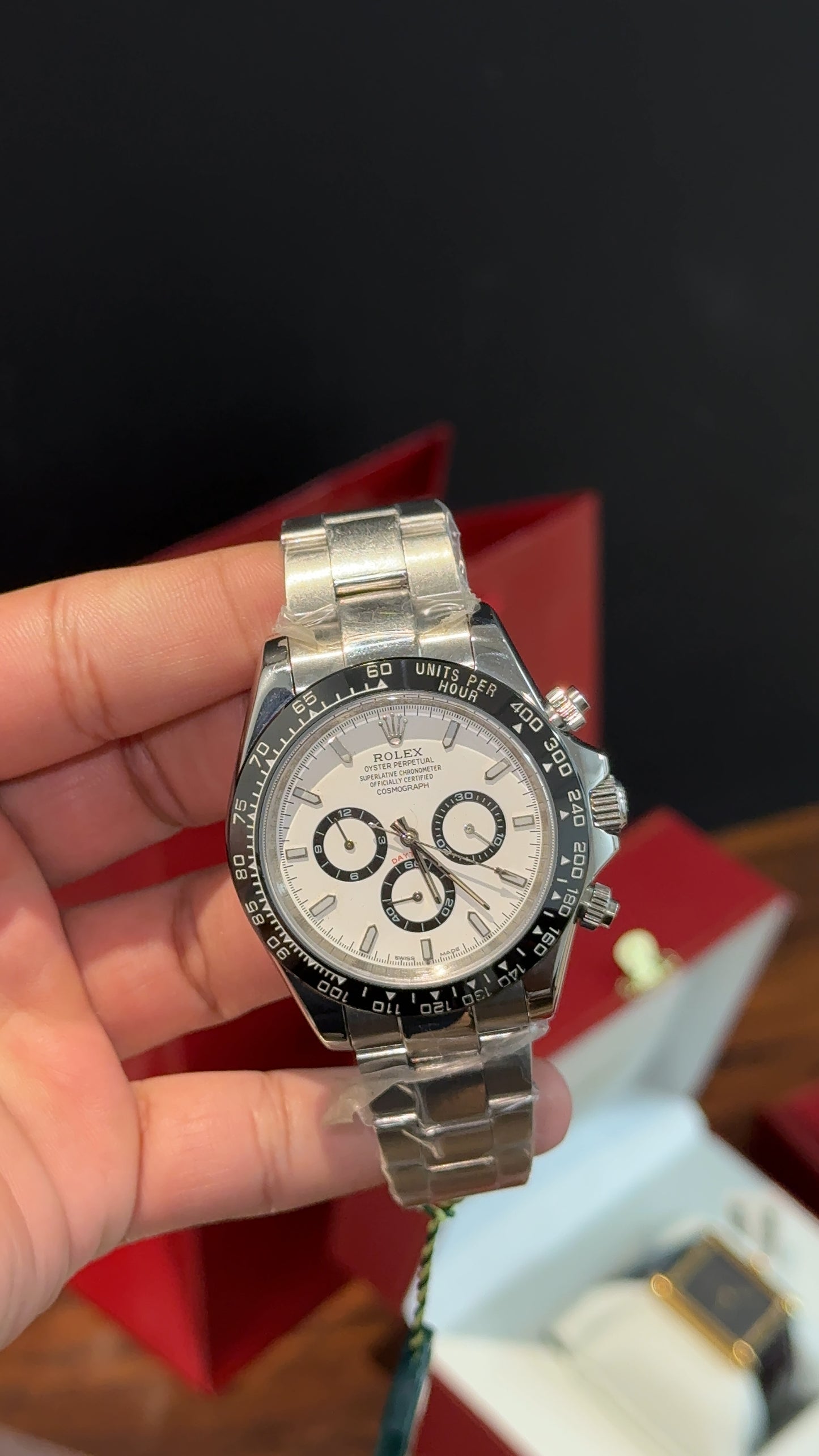 Daytona | Silver Chain | Black Chrono | White Dial