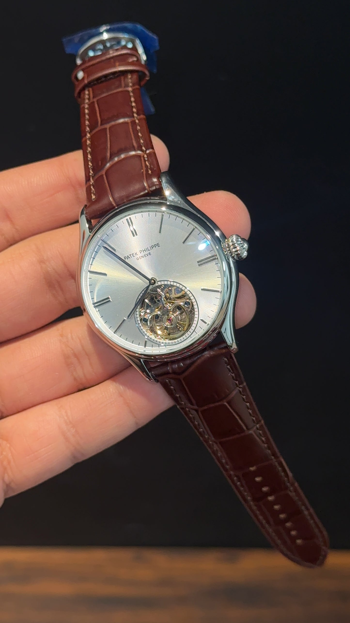 Pp Auto | Pendulum | Silver | Brown Strap | Silver Dial - twentyfour