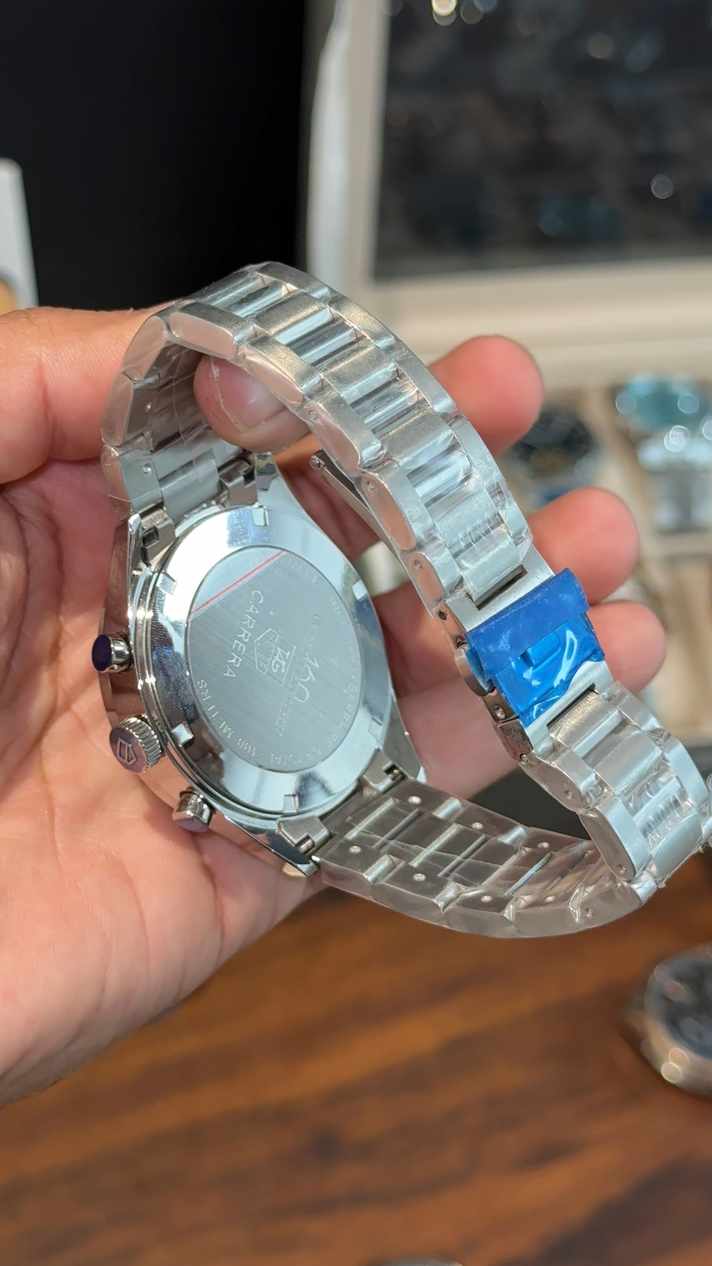 Tag Carrera | Silver Chain | Black Chrono | White Dial