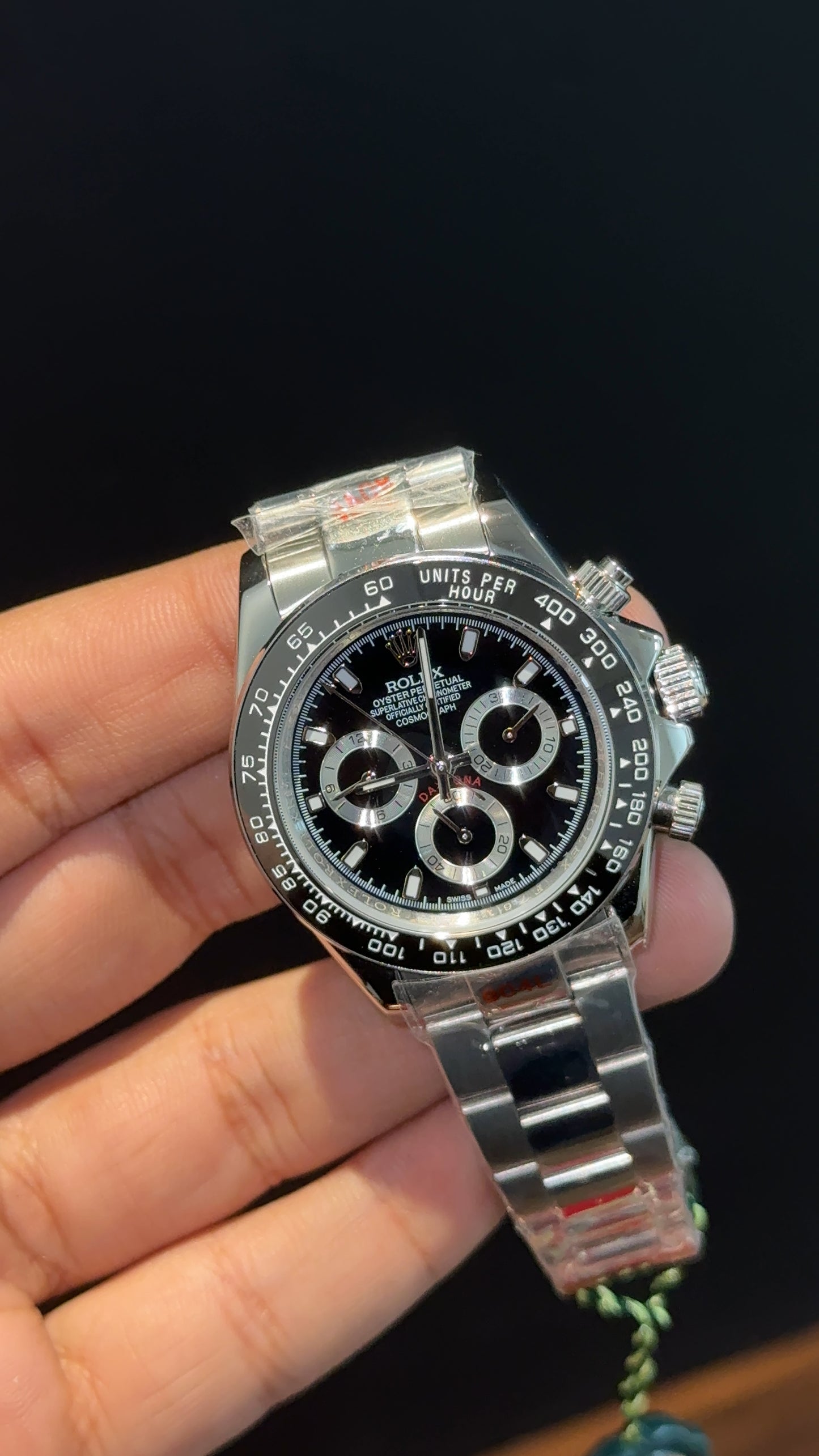 Daytona | Silver Chain | Chrono | Black Dial