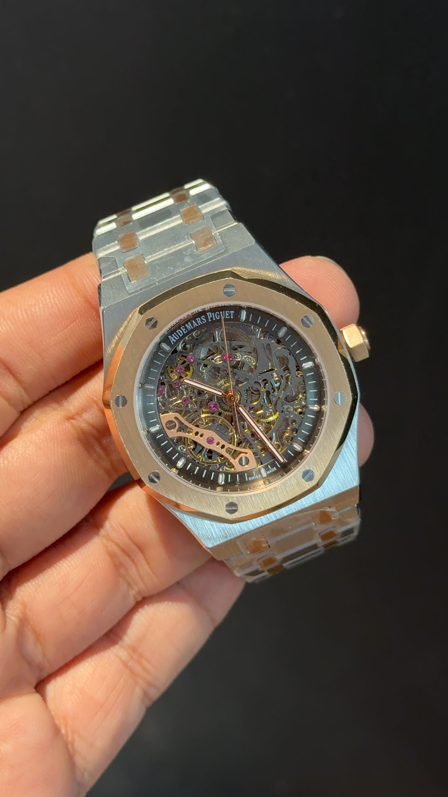 AP Skeleton | Auto | Rose Two Tone | Black Dial