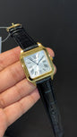 Cartier Santos | Gold Case | Black Dumont Strap | White Dial