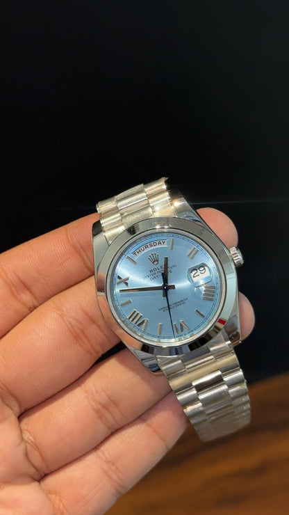 Premium DayDate | Silver Chain | Plain Bezel | Tiffany Dial