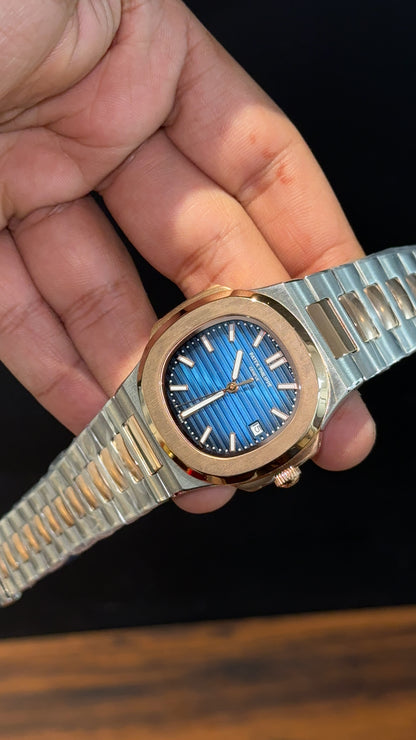 PP Auto | Rose Two Tone | Gradient Blue Dial