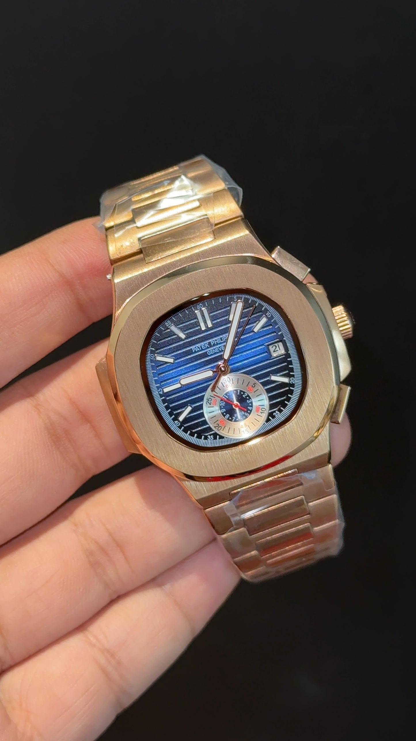 PP Auto | Single Time Edition | Rose Chain | Blue Dial