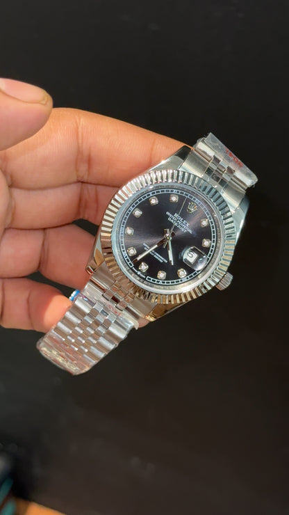 Datejust | Silver Chain | Diamond Digit | Black Dial - twentyfour