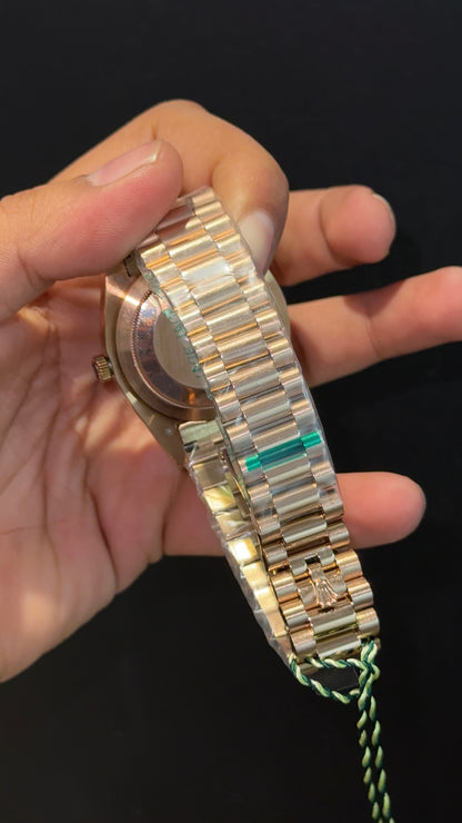 DayDate | Diamond Bezel | Rose Chain | Green Dial