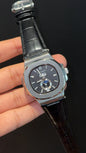 Pp Auto | Moonphase | Yearly Edition | Silver Case | Black Leather Strap | Black Dial
