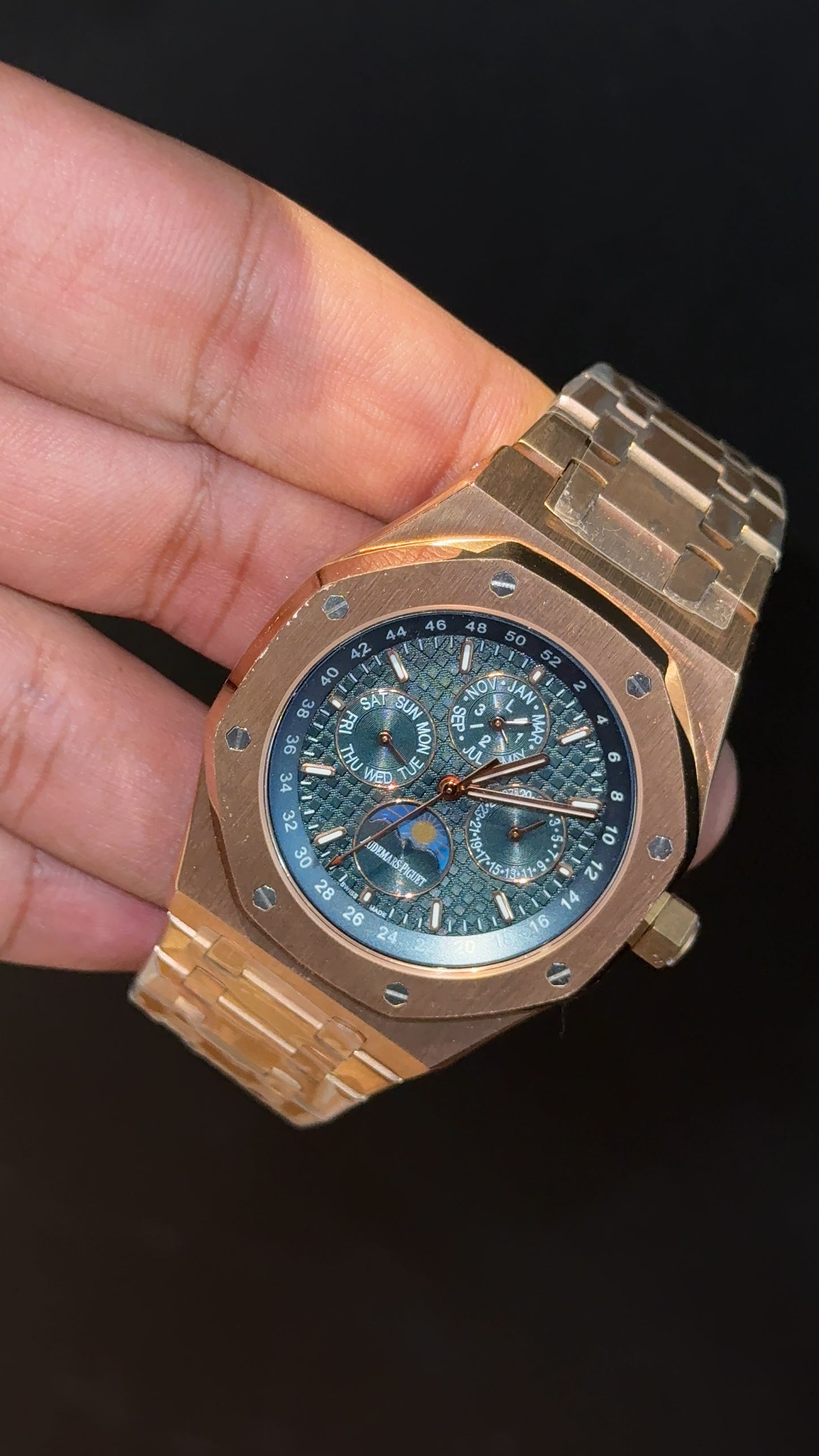 AP Auto | Rose Chain | Chrono | Calendar Edition | Blue Dial