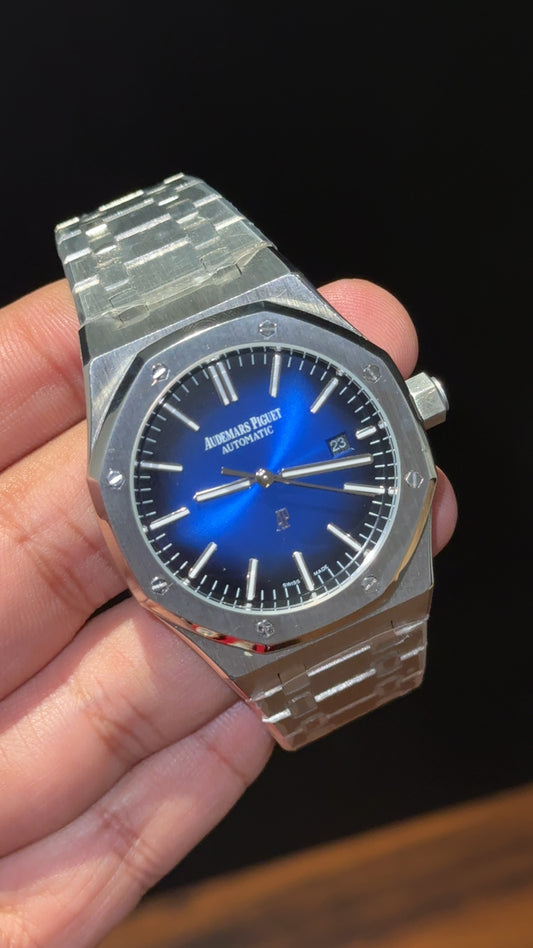 AP Auto | Silver Chain  | Gradient Blue Dial