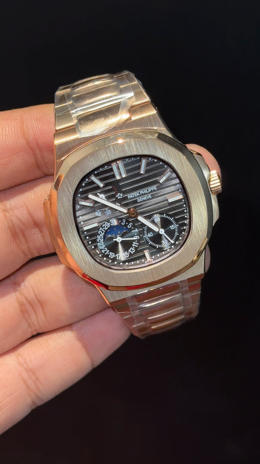 Pp Auto | Moonphase | Rose Chain | Sub Dark Grey Dials
