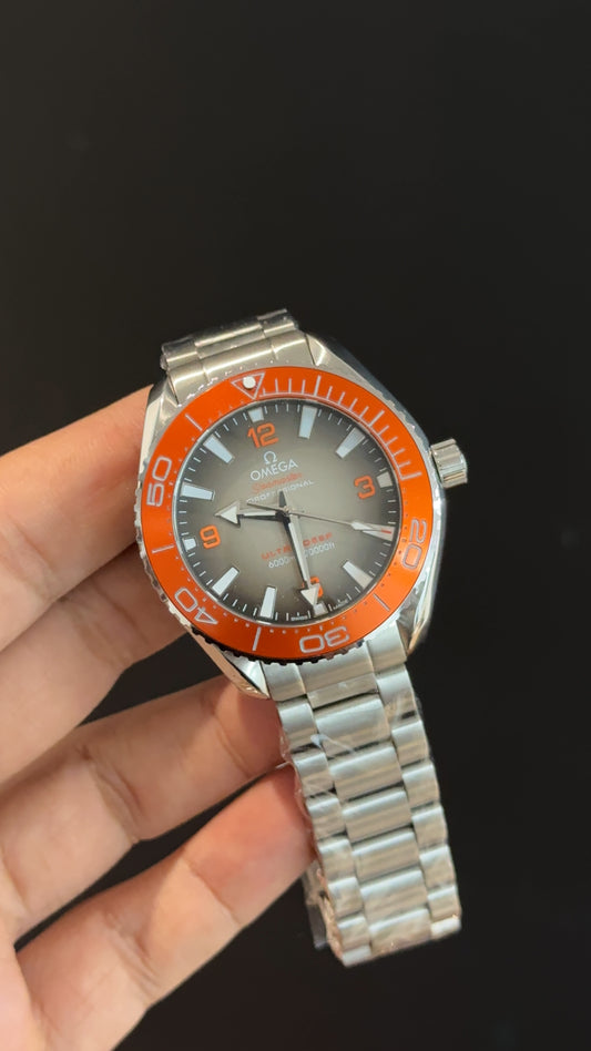 Omega Seamaster | Silver Chain | Orange Bezel | Gradient Grey Dial