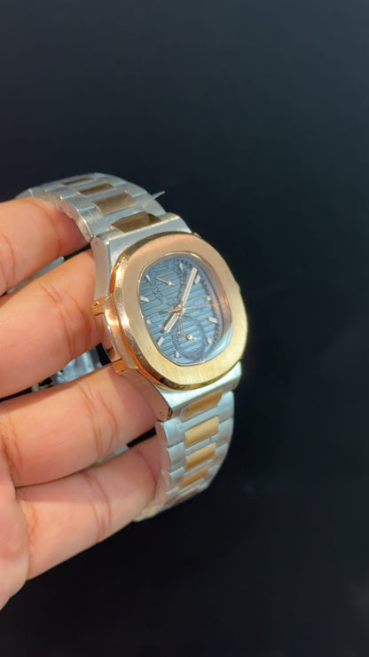 PP Auto | Rose Two Tone | Dual Time Edition | Grey Dial