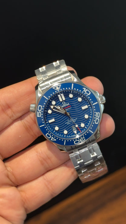 Executive Omega Seamaster | Silver Chain | Blue Bezel | Blue Dial