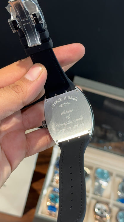 Premium Franck Muller | Vanguard Edition | Silver Case | Black Strap | Black Dial