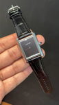 Cartier Tank | Silver | Black Leather Strap | Black Crafted Dial