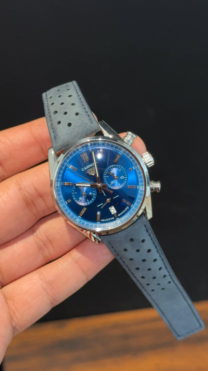 Tag Carrera | Navy Blue Strap | Blueish Chrono | Blueish Dial
