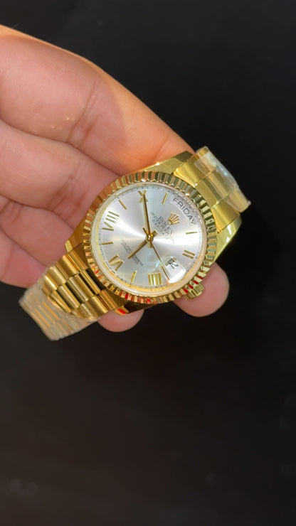 Daydate | 36mm | Gold Chain | Silver Dial - twentyfour