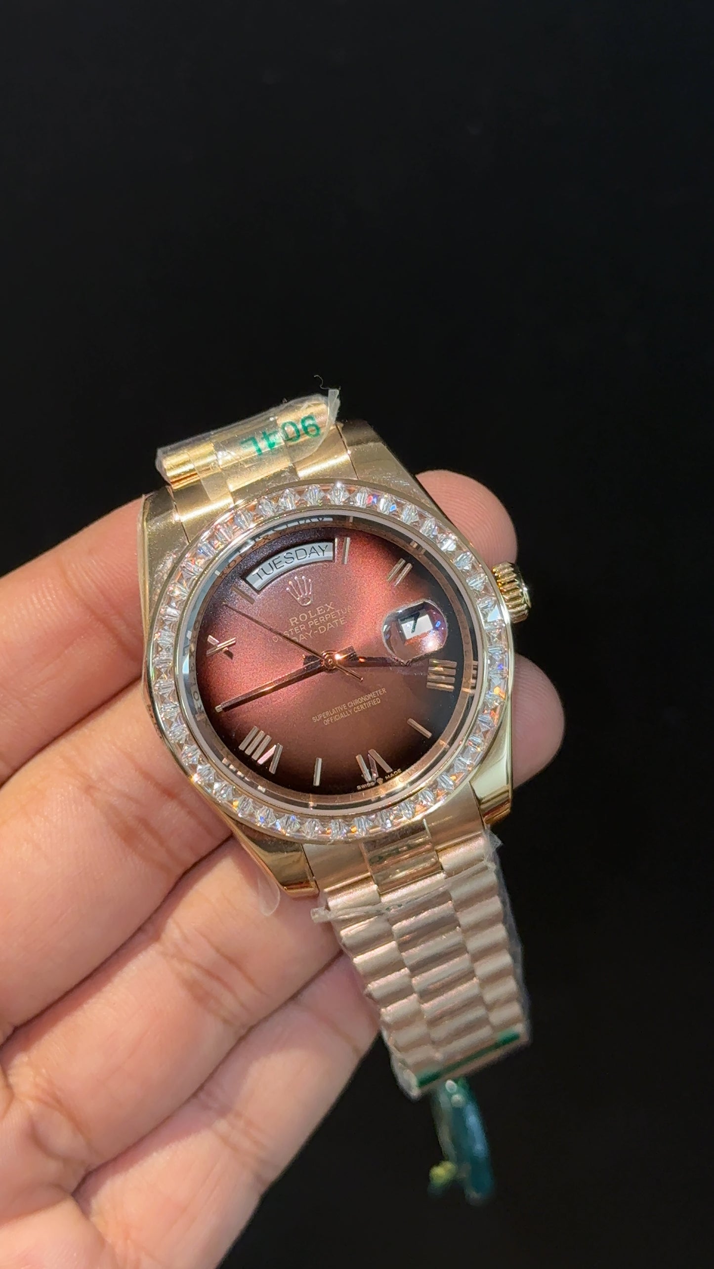 DayDate | Diamond Bezel | Rose Chain | Shaddy Brown Dial