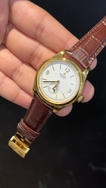 Classic 1908 Edition | Gold Case | Brown Strap | White Dial