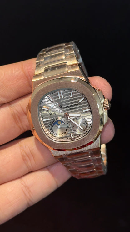 Pp Auto | Moonphase | Rose Chain | Sub Light Grey Dials