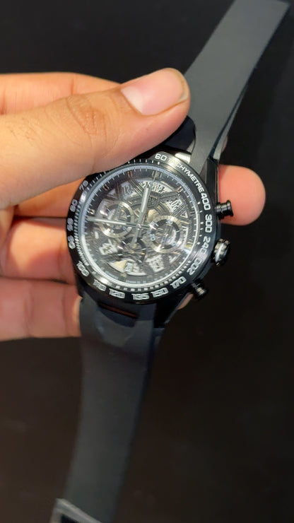 Tag Aquaracer | Black Strap | Skeleton Chrono | Black Dial