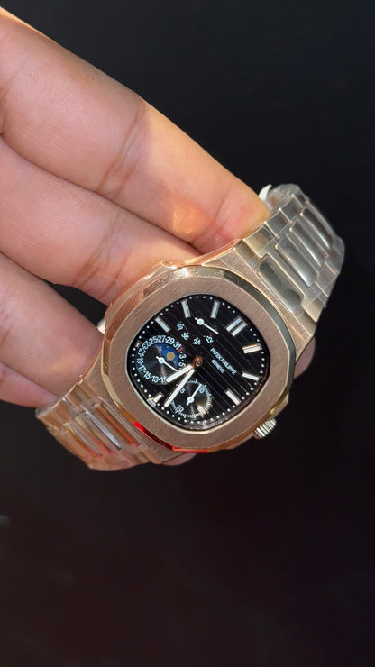 Pp Auto | Moonphase | Rose Chain | Sub Black Dials