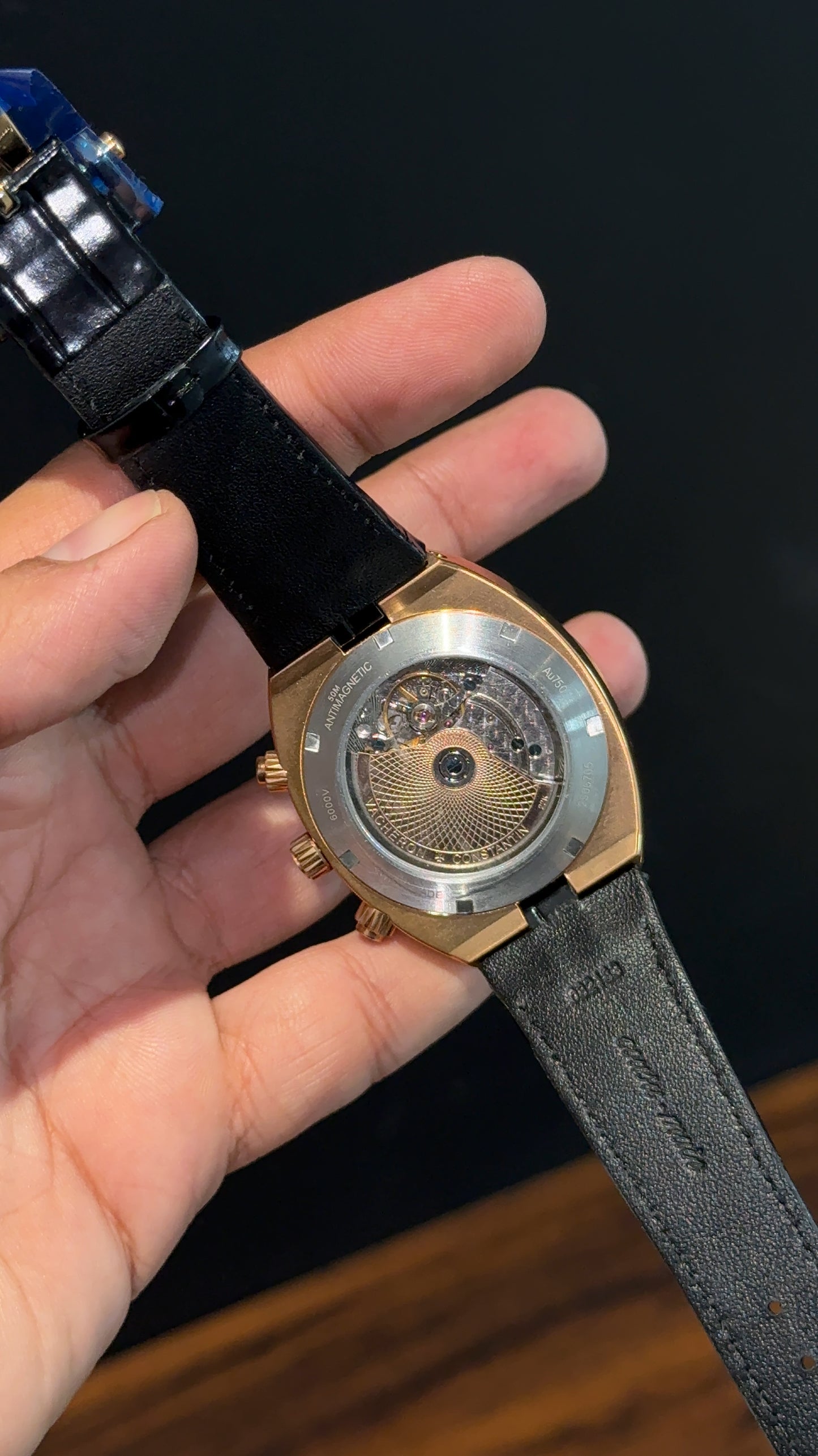 Vacheron Constantin | Rose | Black Leather Strap | Chrono | White Dial