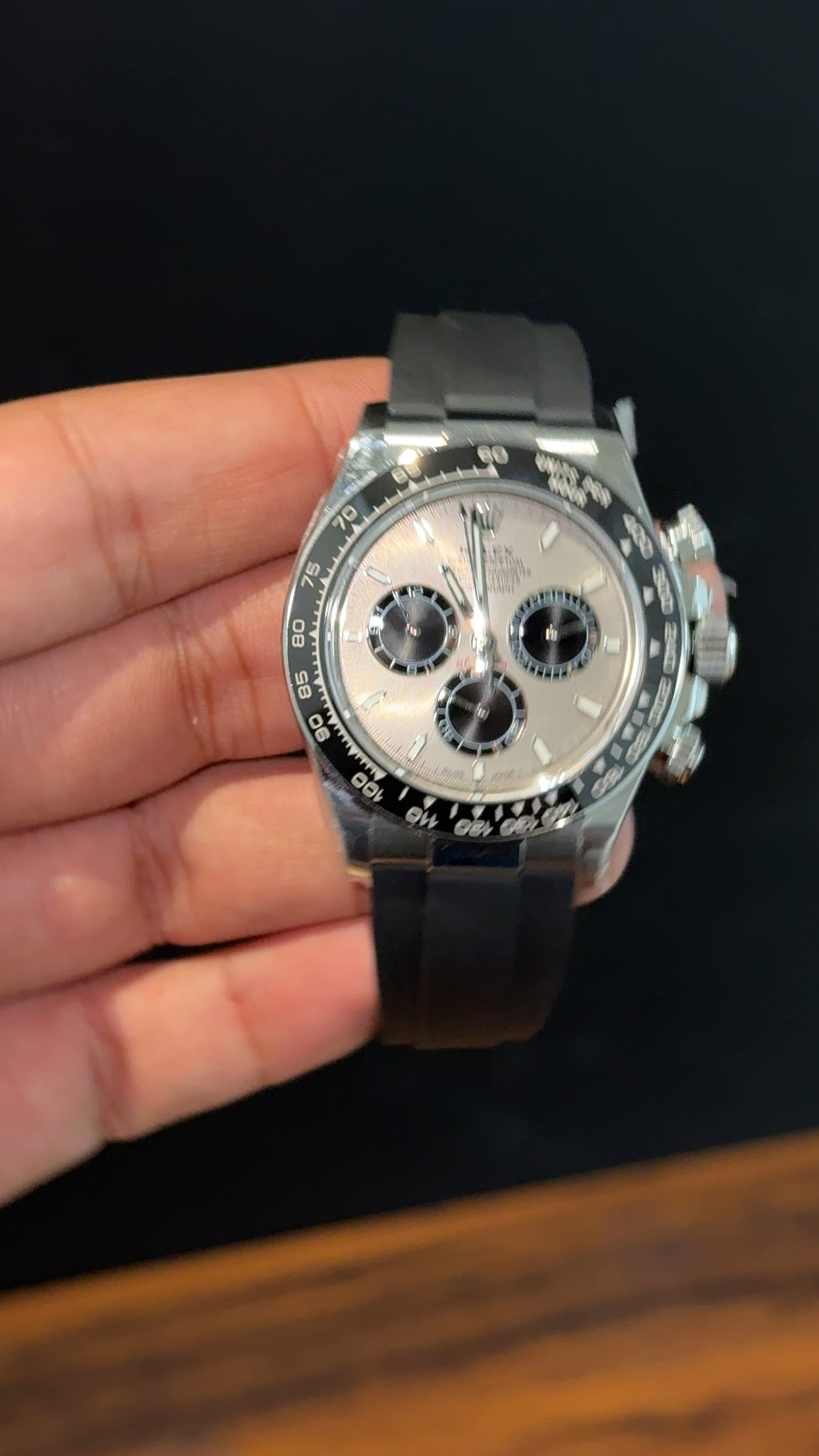 Executive Daytona | Gold | Black PVC Strap | Chrono | Gold Dial