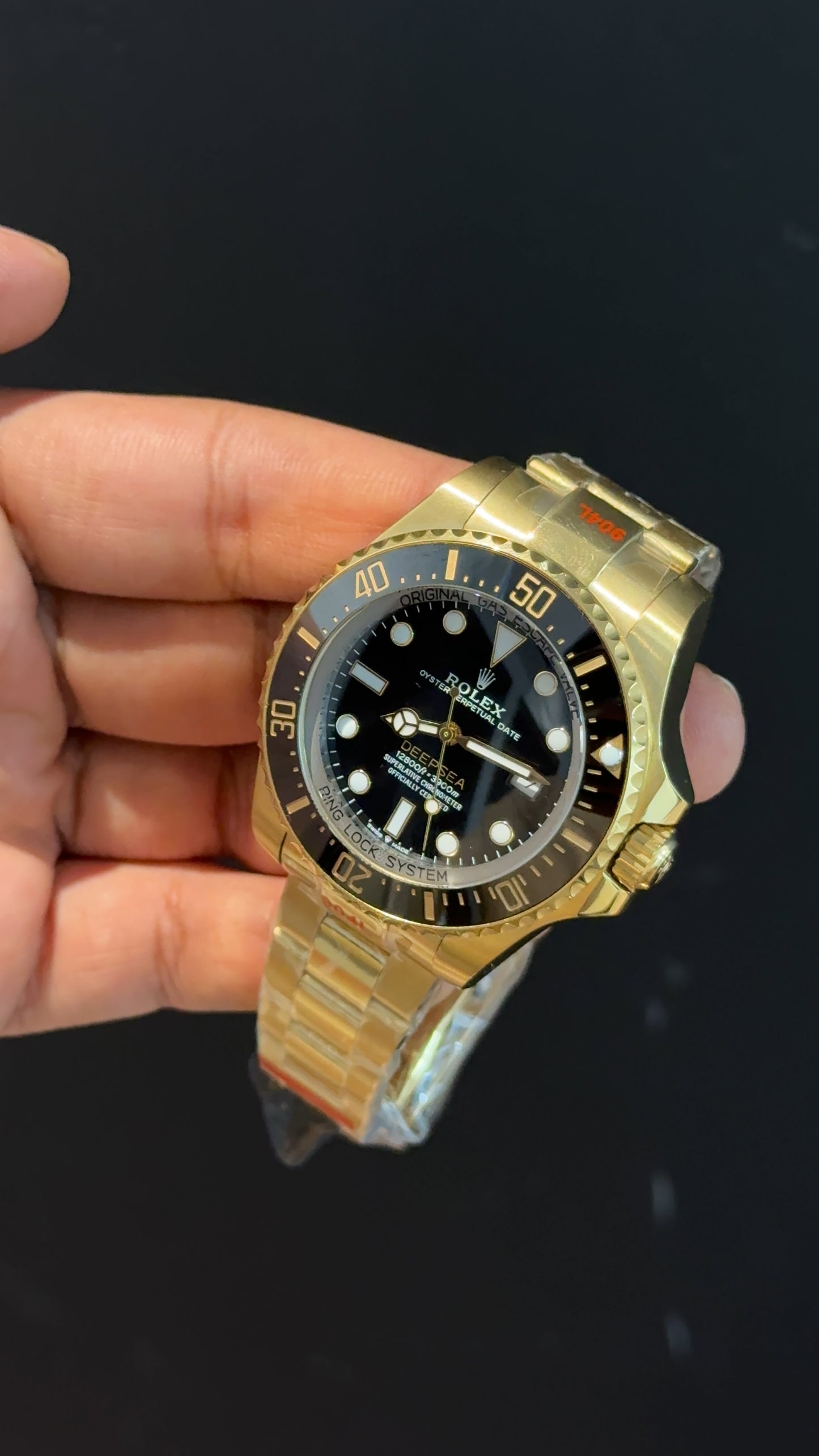 DeepSea | Gold Chain | Black Dial