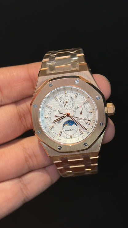 AP Auto | Rose Chain | Chrono | Calendar Edition | White Dial