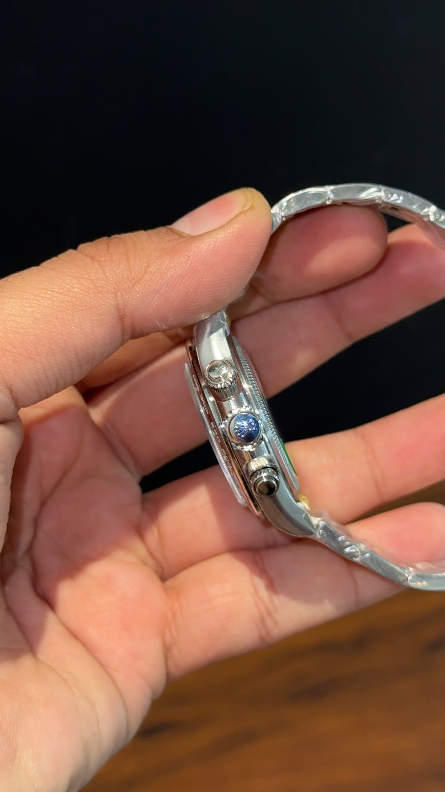 Premium Daytona | Platona | Silver Chain | Sky Blue Dial