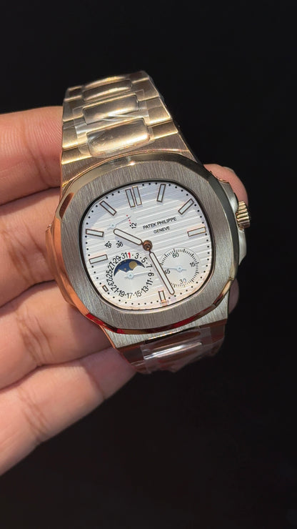 Pp Auto | Moonphase | Rose Chain | Sub White Dials