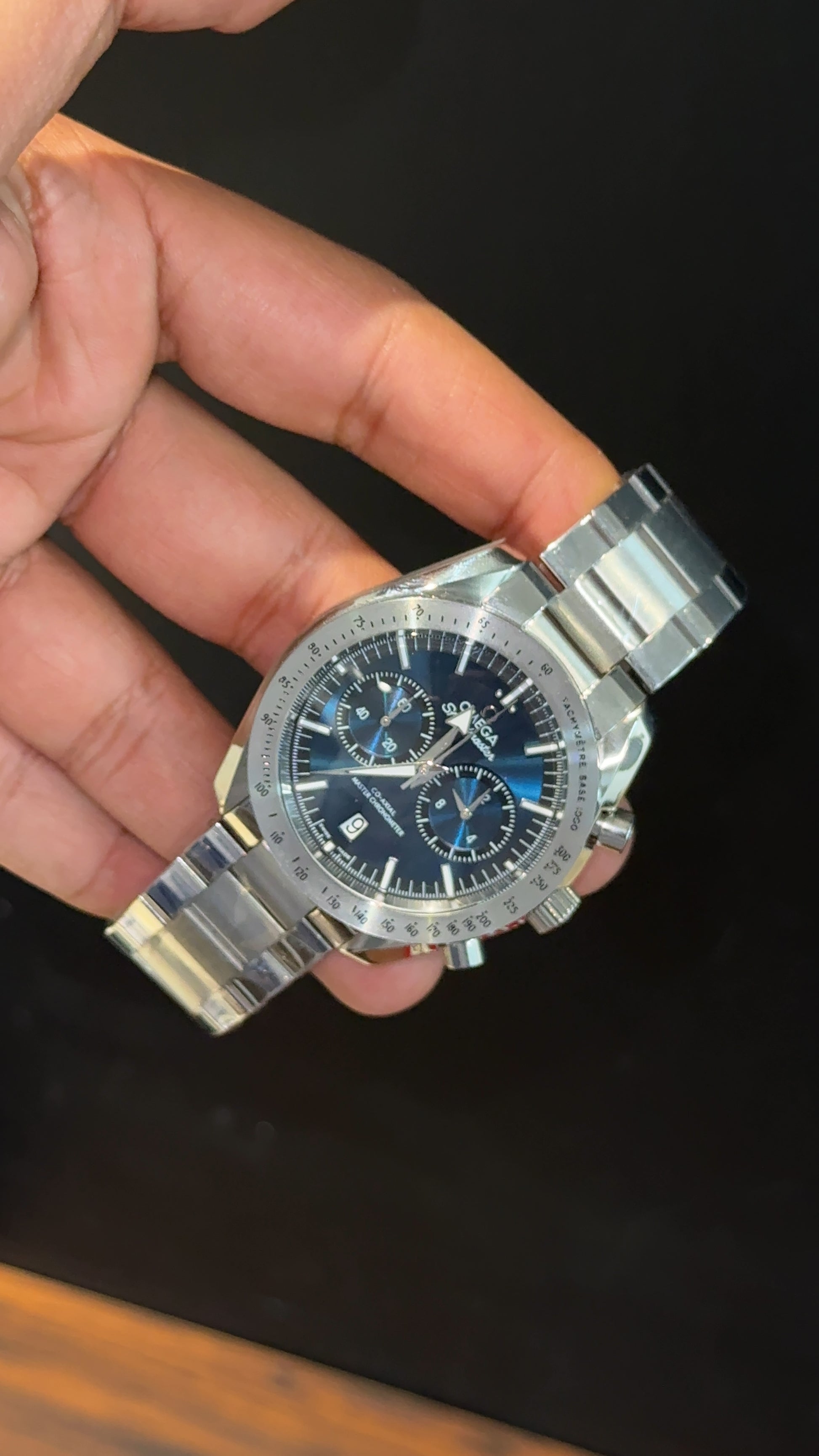 Omega Speedmaster | Silver Chain | Chrono | Blueish Dial - twentyfour