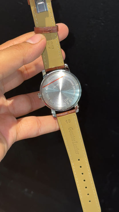 Tissot 1853 | Silver Case | Brown Leather Strap | White Textured Dial - twentyfour
