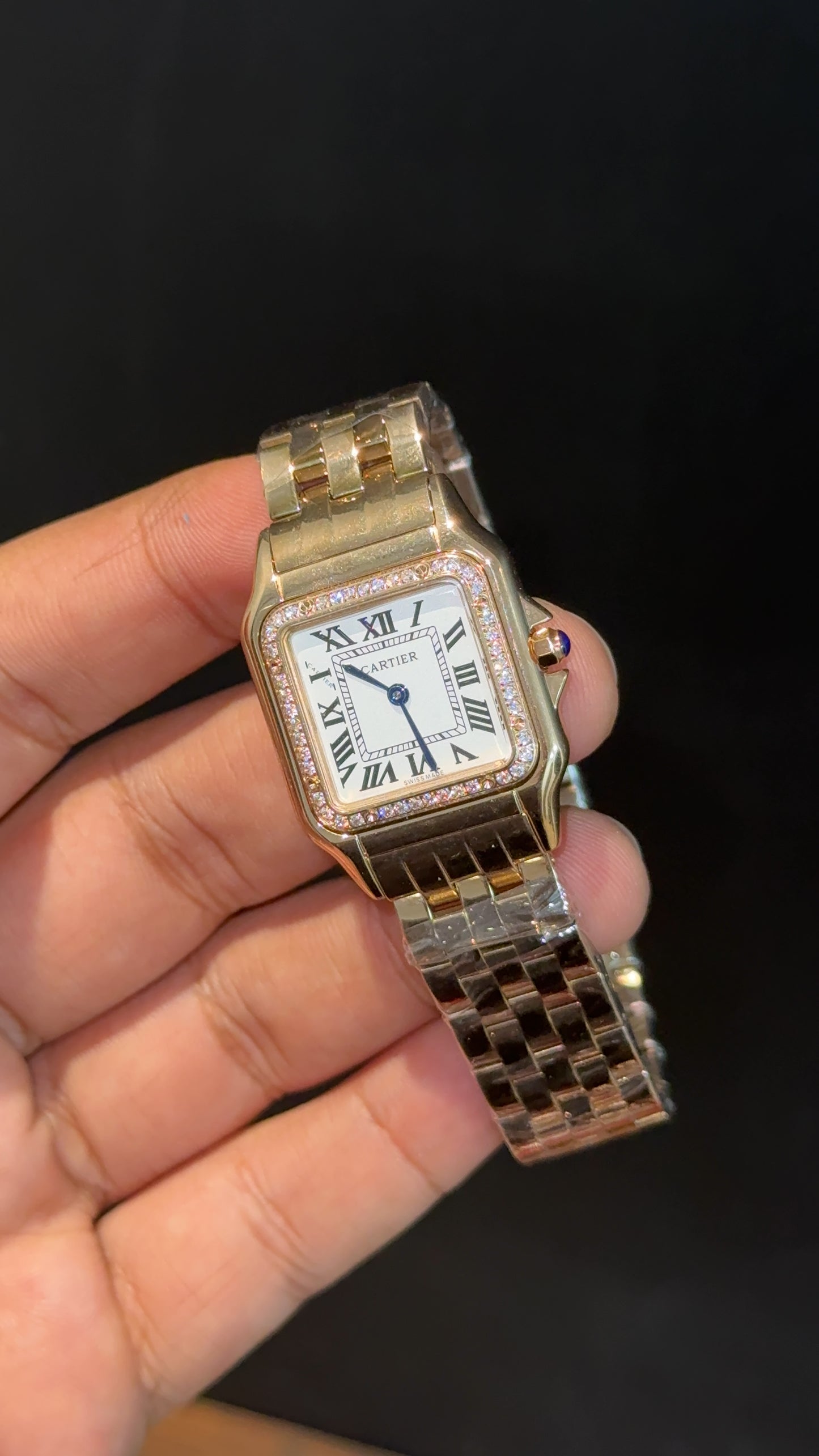 Cartier Panthere | 26mm | Woman  | Diamond Case | Rose Chain | White Dial