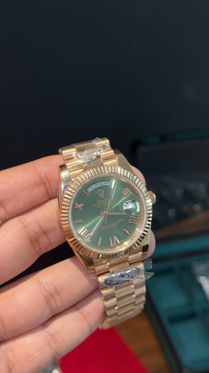 Premium DayDate | Rose Chain | Green Dial