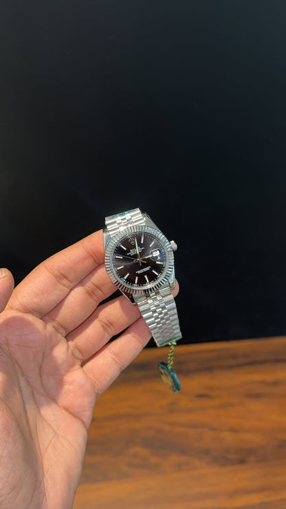 DateJust | Silver Chain | Black Dial - twentyfour