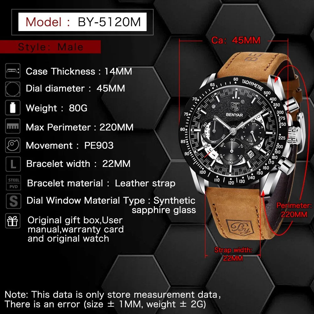 BENYAR BY-5102L BBBN | Corporate Chronograph Edition - twentyfour
