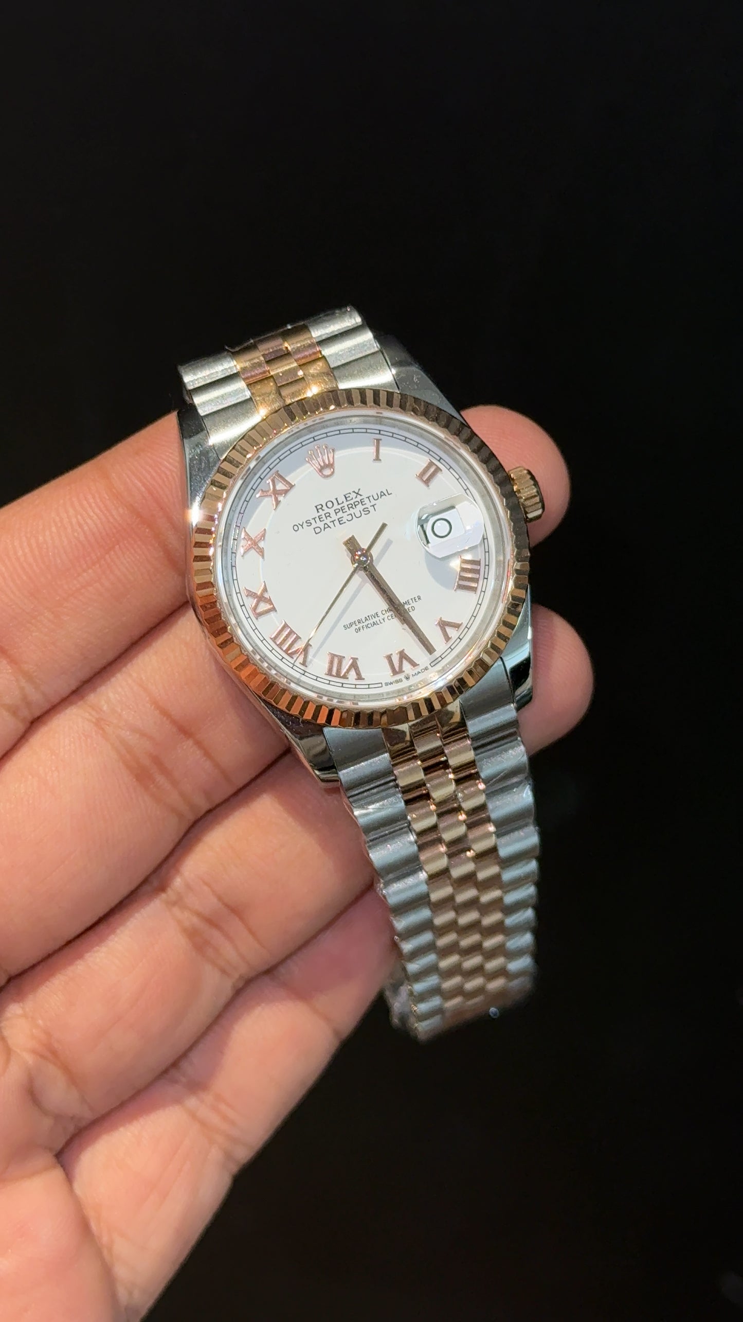 Premium Datejust | 36mm | Rose Two Tone | White Roman Dial