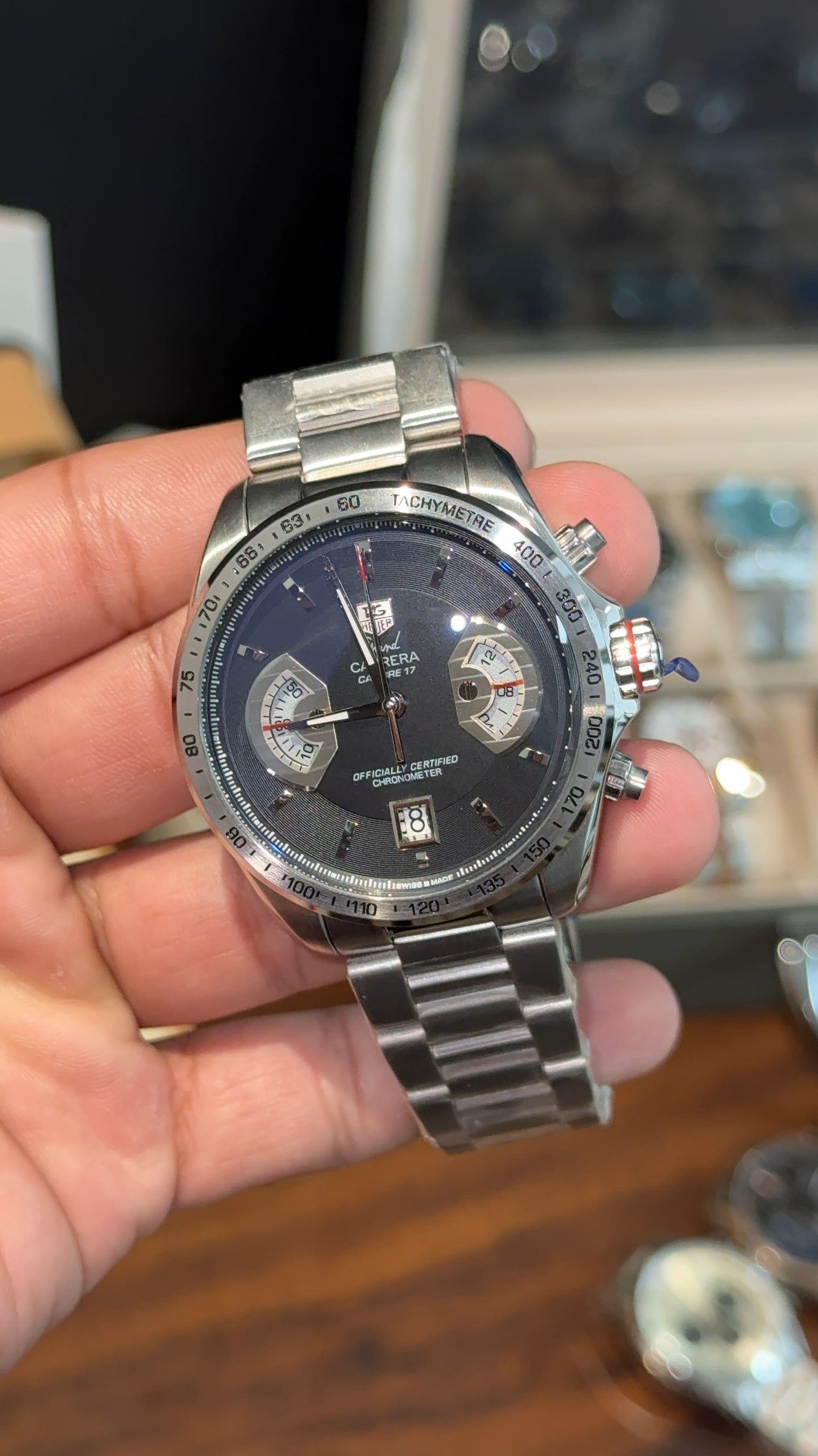 Tag Carrera | Calibre 17 | Silver Chain | Chrono | Black Dial