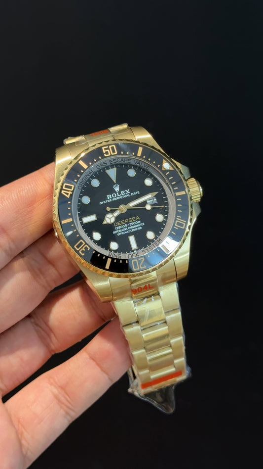 DeepSea | Gold Chain | Black Dial