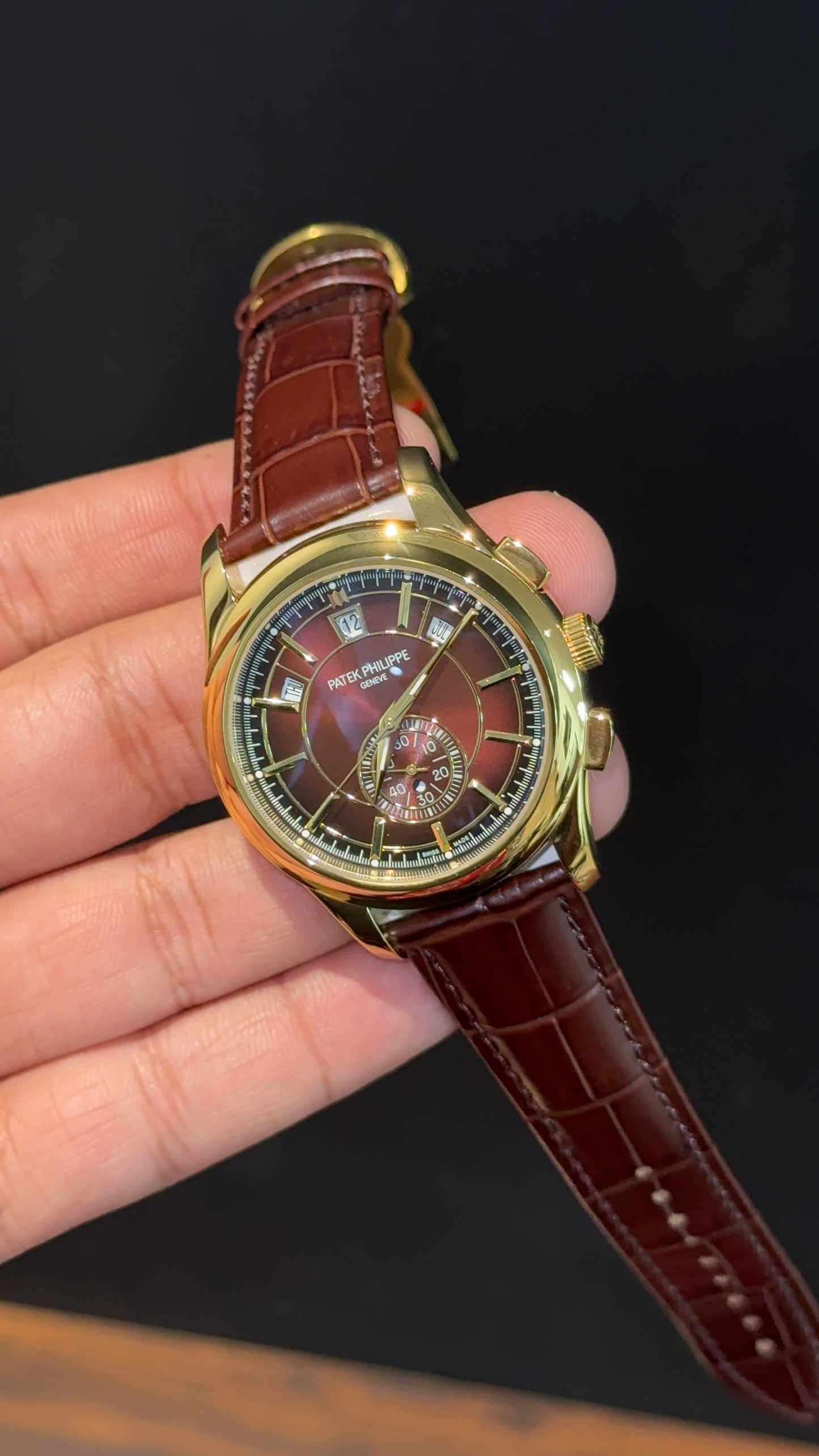 Pp Auto | Annual Calendar Edition | Gold | Brown Strap | Brown Dial - twentyfour