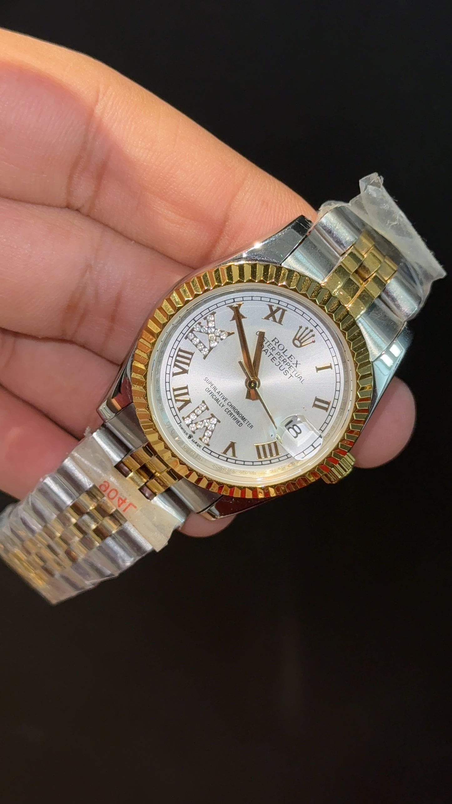 Datejusy | 36mm | Gold Two Tone  | White Roman Dial