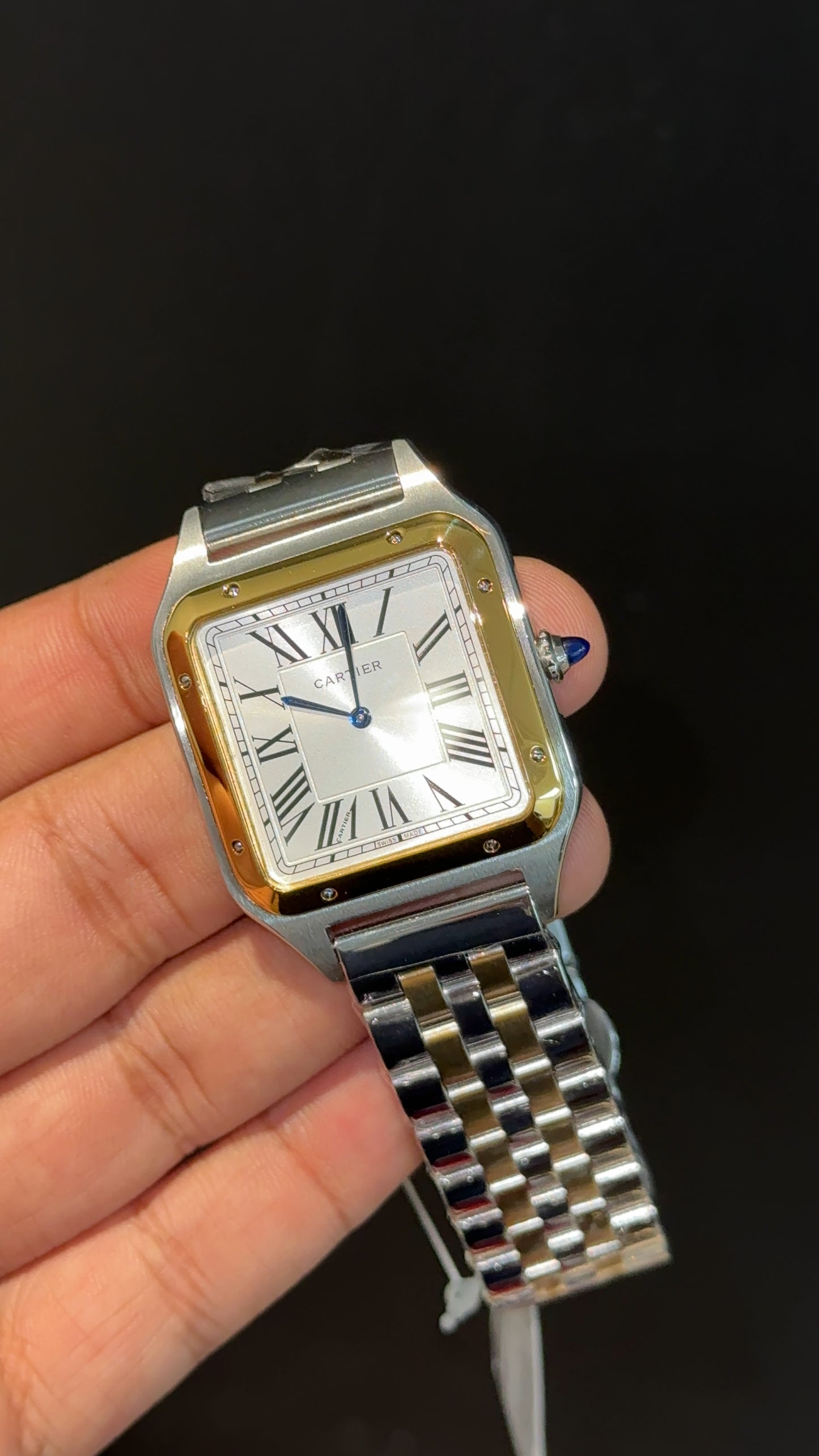 Santos De Cartier | Slim Edition | Gold Two Tone | White Dial
