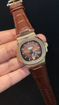 Pp Auto | Moonphase | Yearly Edition | Rose Case | Brown Leather Strap | Brown Dial