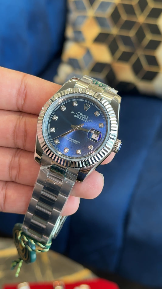 Datejust  silver oyester blue diamond