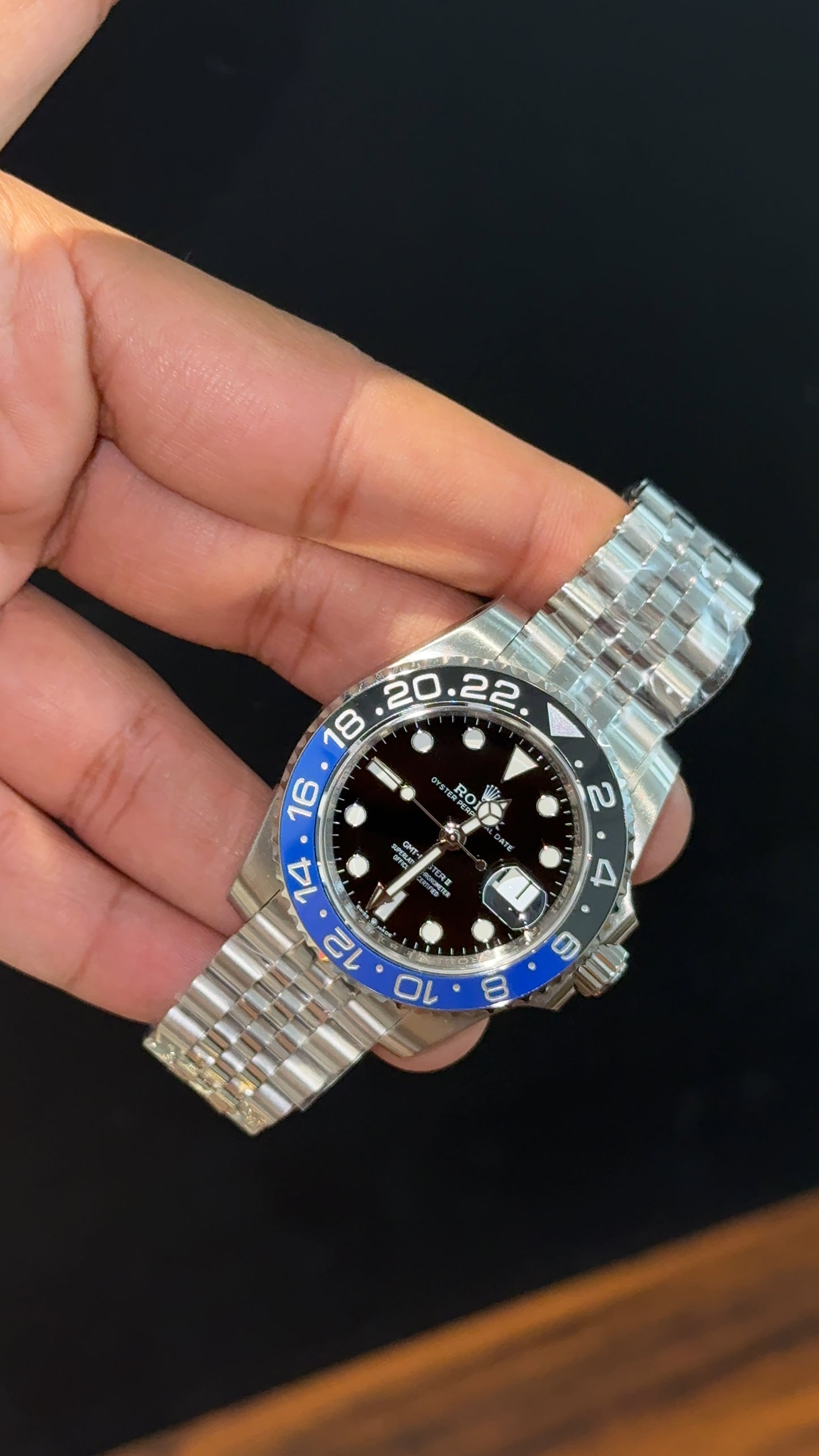 Premium GMT | Batman | Silver Chain | Black Dial