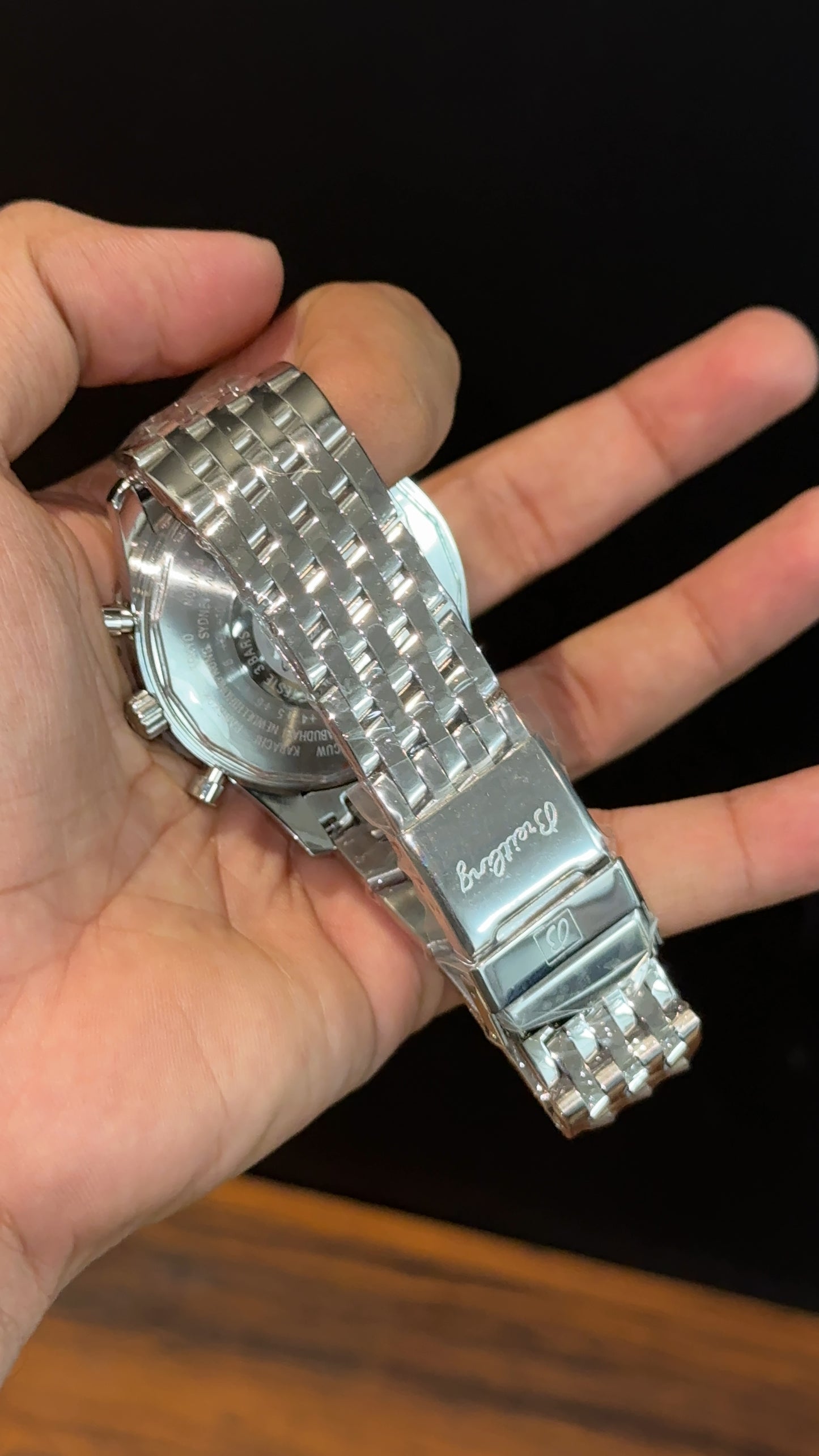Brietling | Silver Jubilee Chain | Black Chrono | Green Dial