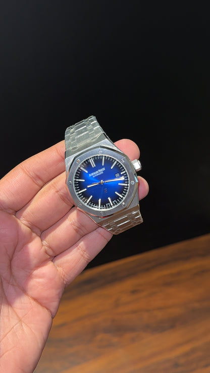 AP Auto | Silver Chain  | Gradient Blue Dial
